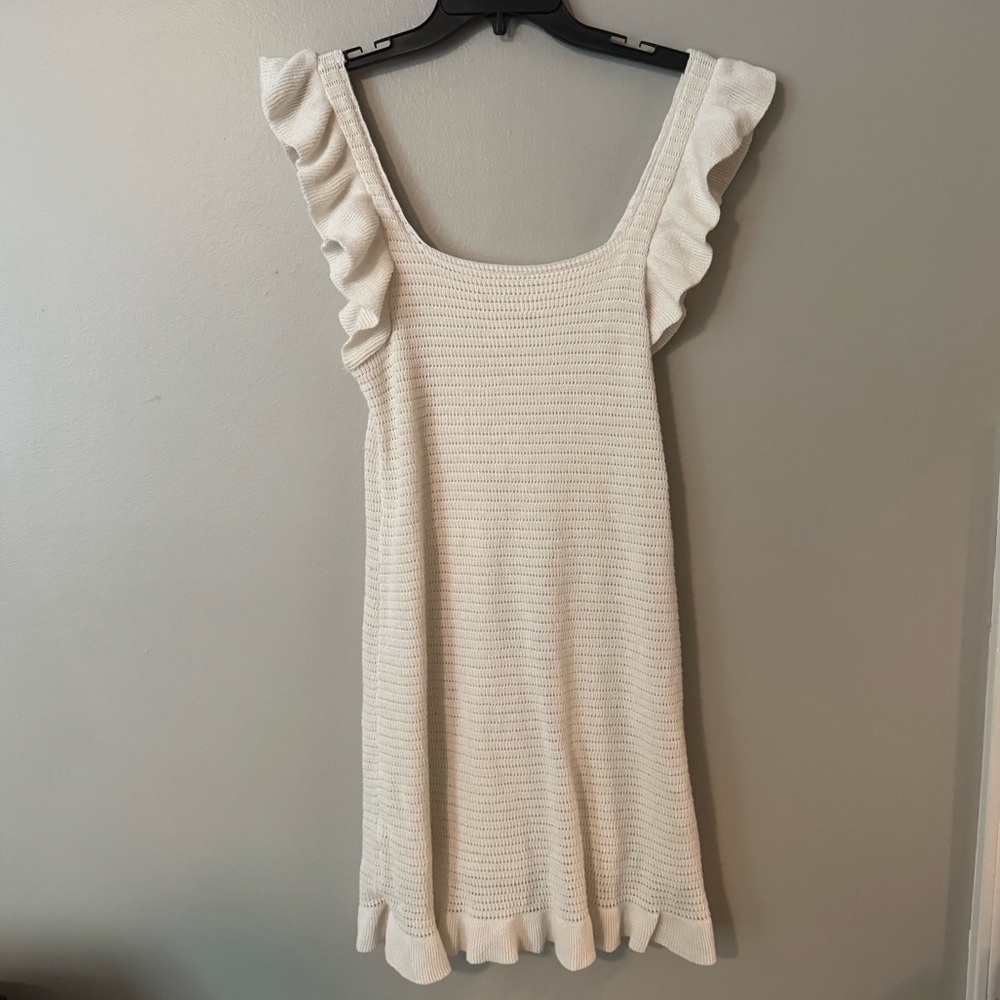 White Anthropologie Knit Sun Dress